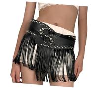 JSGHGDF Cinturón de cintura ajustable con detalle de flecos, para fiestas, festivales, correa de poliuretano ligera y ajustable de moda, S1., Talla única