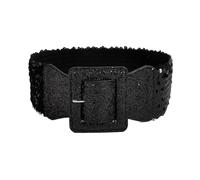 JSGHGDF Cinturón de cintura ancha brillante con cadena punk para chicas calientes, hebilla brillante, moda debajo del busto, cinturón de cadena de cintura para fiesta de baile, Negro, M
