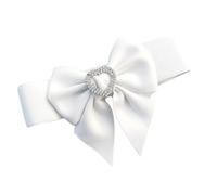 JSGHGDF Cinturón de cintura flexible con acento de cristal de corazón brillante, formal, casual, permanente, de poliuretano, para mujer, Blanco 1, Talla única