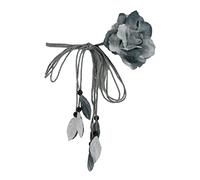 JSGHGDF Cinturón de vestir trenzado con flores para mujer, Gris, As detailed discription