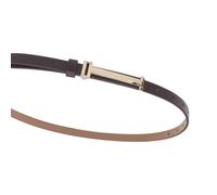 JSGHGDF Cinturón delgado de piel sintética, correa de cintura fina, accesorio elegante para mujer, atuendo casual, cinturón de poliuretano, café, Talla única