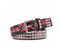 JSGHGDF Cinturón punk con remaches y patrón de camuflaje para uso diario, sesiones de fotos y fiestas, rosso, M