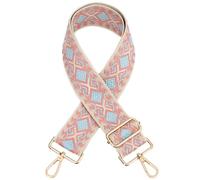 JSGHGDF Correa de hombro de 130 cm, correas étnicas, bolsa cruzada, cinturón de repuesto para mujer, bolso de mano, accesorios, 7 raíz de loto rosa