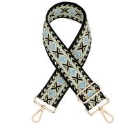 JSGHGDF Correa de hombro de 130 cm, correas étnicas, bolsa cruzada, cinturón de repuesto para mujer, bolso de mano, accesorios, 9 azul claro