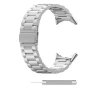 JSGHGDF Correa de repuesto de metal ajustable de alta calidad adecuada para reloj 4 3 de 41 mm y 45 mm, diseño de tres cuentas, accesorio resistente a los arañazos, AS SHOW, Acero inoxidable