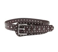 JSGHGDF Corsé con remaches y tachuelas, cintura ajustable, cinturón para mujeres y hombres, cintura fresca, estilo punk, accesorio de cintura para adultos, café, M