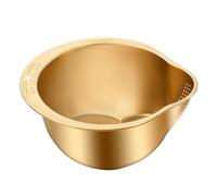 JSGHGDF Cuenco de acero para lavar y escurrir arroz con escurridor lateral y rallador, cuenco pequeño para un uso eficiente en la cocina, lavadora de verduras