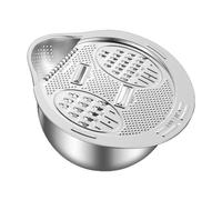 JSGHGDF Cuenco de acero para lavar y escurrir arroz con escurridor lateral y rallador, cuenco pequeño para un uso eficiente en la cocina, lavadora de verduras