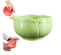 JSGHGDF Cuenco de ajo hecho a mano con separador de follaje, rallador de 5 agujeros para cocinar ensaladas, drenaje incluido de manera eficiente