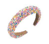 JSGHGDF Diademas de cuentas coloridas para mujer y niña, diadema de esponja para el pelo de spa, diadema de cuentas coloridas para tomar fotos