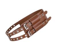 JSGHGDF Elegante banda de corsé de cuero con ojales grandes, hebillas de alfiler, cincha de cintura, faja para mujer, para ocasión Varoius, cinturón de cuero, Color caramelo., Talla única