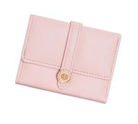 JSGHGDF Elegante cartera triple para uso diario, piel sintética suave con bolsillo para monedas y broches seguros, ideal para viajes, minimalista, para mujer, b