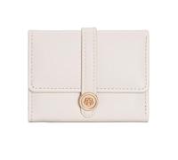 JSGHGDF Elegante cartera triple para uso diario, piel sintética suave con bolsillo para monedas y broches seguros, ideal para viajes, minimalista, para mujer, White
