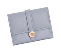 JSGHGDF Elegante cartera triple para uso diario, piel sintética suave con bolsillo para monedas y broches seguros, ideal para viajes, minimalista, para mujer, Blue