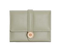 JSGHGDF Elegante cartera triple para uso diario, piel sintética suave con bolsillo para monedas y broches seguros, ideal para viajes, minimalista, para mujer, verde claro