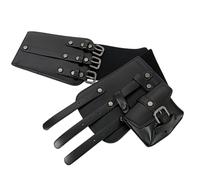 JSGHGDF Elegante cinturón de corsé ancho con hebillas de triple cierre y práctico bolsillo desmontable en la cintura para mujer, para eventos formales diarios, cinturón ancho de moda para mujer, Negro