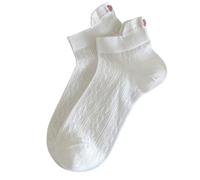 JSGHGDF Elegantes calcetines de barco de boca corta con lazo bordado, huecos, transpirables, finos, casuales, de algodón, con lengüeta en el tobillo, para mujer, blanco, Altoa única