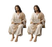 JSGHGDF Figura en miniatura religiosa sentada detallada pintada a mano para escritorio, estatua de compañía, tablero de coche, decoración del hogar, adorno de compañero de escritorio