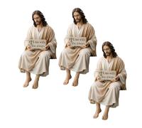 JSGHGDF Figura en miniatura religiosa sentada detallada pintada a mano para escritorio, estatua de compañía, tablero de coche, decoración del hogar, adorno de compañero de escritorio