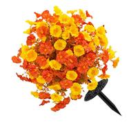 JSGHGDF Flor artificial de gloria matutina con estaca para el suelo, realista para jardín, patio, arreglo floral realista