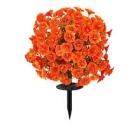 JSGHGDF Flor artificial de gloria matutina con estaca para el suelo, realista para jardín, patio, arreglo floral realista