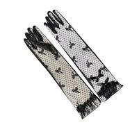 JSGHGDF Guantes para bodas, fiestas de Navidad, dedos completos, elásticos, para conciertos, óperas, Negro, Talla única