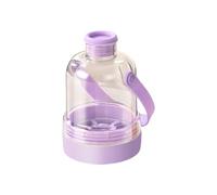 JSGHGDF Innovadora botella de agua con bandeja de hielo de silicona, perfecta para deportes, viajes, picnics, uso diario, bajo peso y durabilidad, bonita botella de agua de vidrio con bloque de