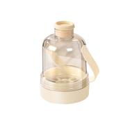 JSGHGDF Innovadora botella de agua con bandeja de hielo de silicona, perfecta para deportes, viajes, picnics, uso diario, bajo peso y durabilidad, bonita botella de agua de vidrio con bloque de