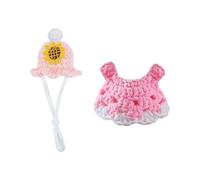 JSGHGDF Juego de 2 vestidos y sombrero de jerbo entrelazados para animales pequeños, fiestas, celebraciones, uso diario, tejido de dieciséis y cincuenta animales pequeños