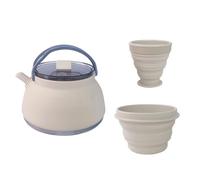 JSGHGDF Juego de cafetera de jardín plegable portátil para senderismo, picnic, aventuras, construcción fuerte y flexible, fácil de limpiar, cafetera de silicona