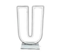 JSGHGDF Lámpara de luz decorativa para dormitorio con alimentación USB, letra U brillante