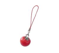 JSGHGDF Llavero con colgante de tomate con hoja para niña, accesorio para viajes escolares y estilos cotidianos, uso informal diario, llavero elegante