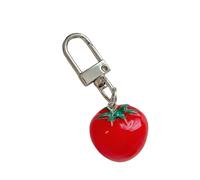 JSGHGDF Llavero con colgante de tomate con hoja para niña, accesorio para viajes escolares y estilos cotidianos, uso informal diario, llavero elegante