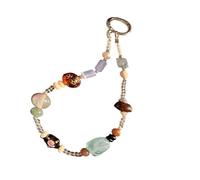 JSGHGDF Llavero con cuentas para teléfono impreso, decoración con clip seguro para llaves y accesorios, correa de teléfono apta para viajes, Jade azul claro, Talla única