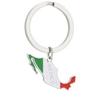 JSGHGDF Llavero de acero inoxidable con bandera de mapa de México, recuerdo de México, joyería con colgante, regalo para mujeres y, plata, talla única