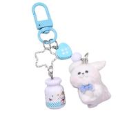 JSGHGDF Llavero de perro flocado con dijes de coche, accesorios para bolso, mochila, decoración del día de San Valentín, regalos estéticos, b