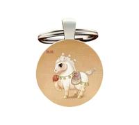 JSGHGDF Llavero simbólico unisex del año del caballo que representa libertades y coraje, llavero de aleación unisex, accesorio del zodiaco chino simple, B, Talla única