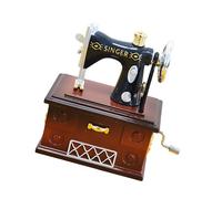 JSGHGDF Manivela de mano con forma de máquina de coser, caja de música, mecanismo de relojería, adorno musical para cumpleaños, manivela de mano, máquina de coser