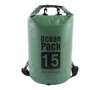 JSGHGDF Mochila de almacenamiento impermeable para camping, viajes, prácticas mallas de PVC, construcción ajustable, diseño de transporte de PVC, mochilas impermeables, Ejercito Verde, 15L