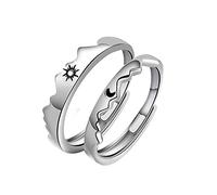 JSGHGDF Mountain Entre sí Anillo de Pareja Adornos de Mano Femenina Hombres y Mujeres Anillo Abierto Anillos de Pareja Gif conmemorativos