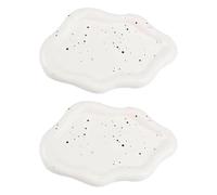 JSGHGDF Paquete de 2 platos de cerámica perfectos para aplicaciones de decoración creativa y fotografía de influencers con variedad de colores, plato portátil de diseño único