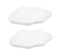 JSGHGDF Paquete de 2 platos de cerámica perfectos para aplicaciones de decoración creativa y fotografía de influencers con variedad de colores, plato portátil de diseño único