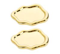 JSGHGDF Paquete de 2 platos de cerámica perfectos para aplicaciones de decoración creativa y fotografía de influencers con variedad de colores, plato portátil de diseño único