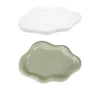 JSGHGDF Paquete de 2 platos de cerámica perfectos para aplicaciones de decoración creativa y fotografía de influencers con variedad de colores, plato portátil de diseño único