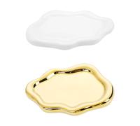 JSGHGDF Paquete de 2 platos de cerámica perfectos para aplicaciones de decoración creativa y fotografía de influencers con variedad de colores, plato portátil de diseño único
