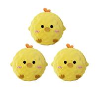 JSGHGDF Paquete de 3 juguetes masticables suaves para perros, bola puntiaguda de dibujos animados con sonido, juguete interactivamente chirriante para perros para salud bucal y jugar a la pelota