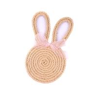 JSGHGDF Posavasos con temática de conejos, mantel individual con forma de conejo para decoración de mesa de comedor de Pascua, suministros de fiesta de primavera, mantel individual con cuerda de