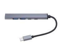JSGHGDF Prácticos adaptadores de HUB Tipo C con USB 3.0/3.0, Transferencia de Datos Tipo C y Carga PD60W para portátil HUB USB de aleación de Aluminio