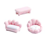 JSGHGDF Preciosos accesorios de resina para casas de muñecas, sofá, cama, juego de muebles en miniatura para bricolaje y escenas, casas de muñecas, muebles de sala de estar, miniaturas