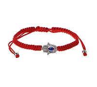 JSGHGDF Pulsera de cuerda roja de moda con ojo de mal de Fátima, joyería de mano de Fátima, pulseras de cábala con dijes para niñas y niños, pulseras de cuerda roja de la suerte, ojo malvado azul